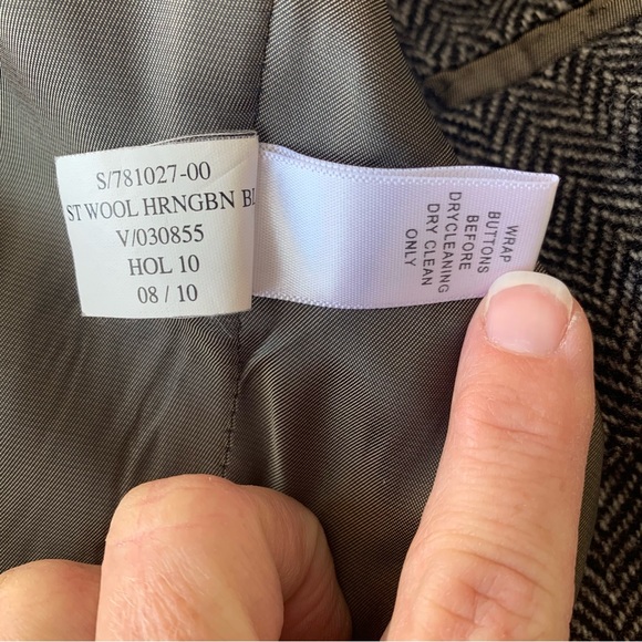Banana Republic Blazer Wool Mens 40R Sports Jacket Gray Herringbone Tailored Fit - Picture 6 of 8